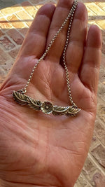 Sterling Silver Flower and Feather Necklace