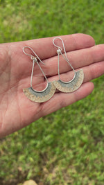 Argentium Silver Eclipse Dangle Earrings with 18k Gold