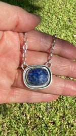 Sterling Silver Faceted Denim Lapis Lazuli Neckace 16"