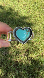 Kingman Heart Sterling Silver Cuff Bracelet