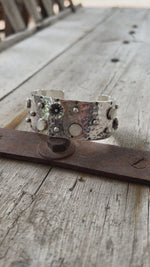 Sterling Tooled Leather Cuff Bracelet
