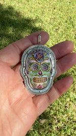Sugar Skull Sterling Silver Pendant Jewelry