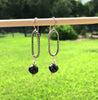 Argentium Oval Twist Dangle Earrings with 10mm Tahitian Pearl and 14 G/F Rondelles