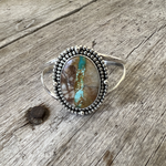 Chisholm Trail Designs Argentium Silver, One of a Kind Royston Ribbon Turquoise Southwestern Cuff Bracelet