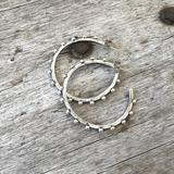 Argentium Silver Classic Hoop Earrings with Ancient Granulation Technique