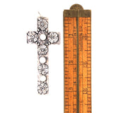 chisholm trail designs Argentium Silver Cross with Fine Silver Flowers and Mother of Pearl Accents