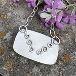 Seraphinite Angel Stone Necklace Set in Argentium Silver copyright chisholm trail designs 2025