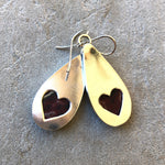 Corvettite/Fordite Teardrop Earrings with 18k Gold Accents